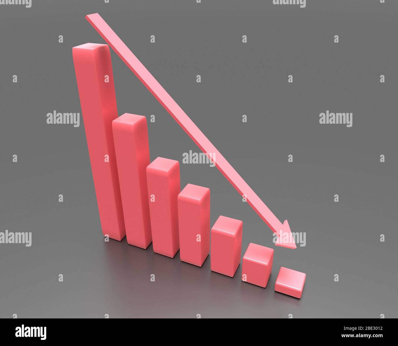 Concetto di business fallimentare. Grafico della crisi finanziaria. rendering 3d Foto Stock