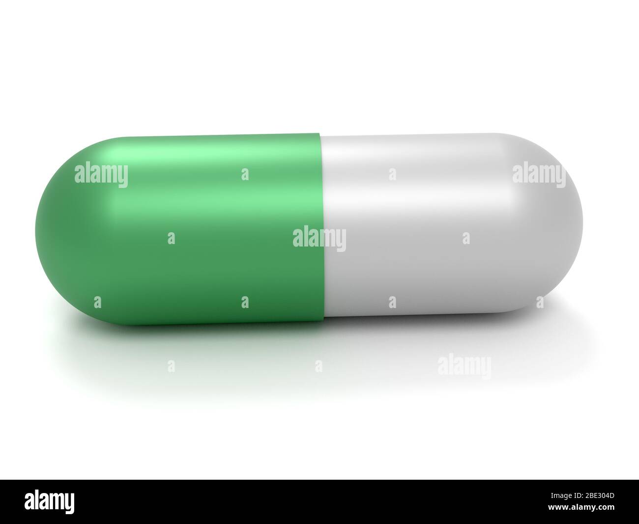 Concetti di medicina. Illustrazione della pillola della capsula isolata su bianco. rendering 3d Foto Stock