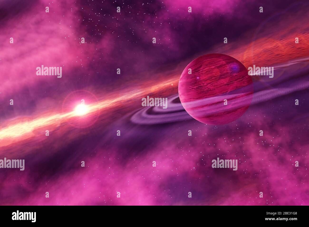 Exoplanet in Deep Space.Elements di questa immagine sono stati forniti dalla NASA. Foto Stock
