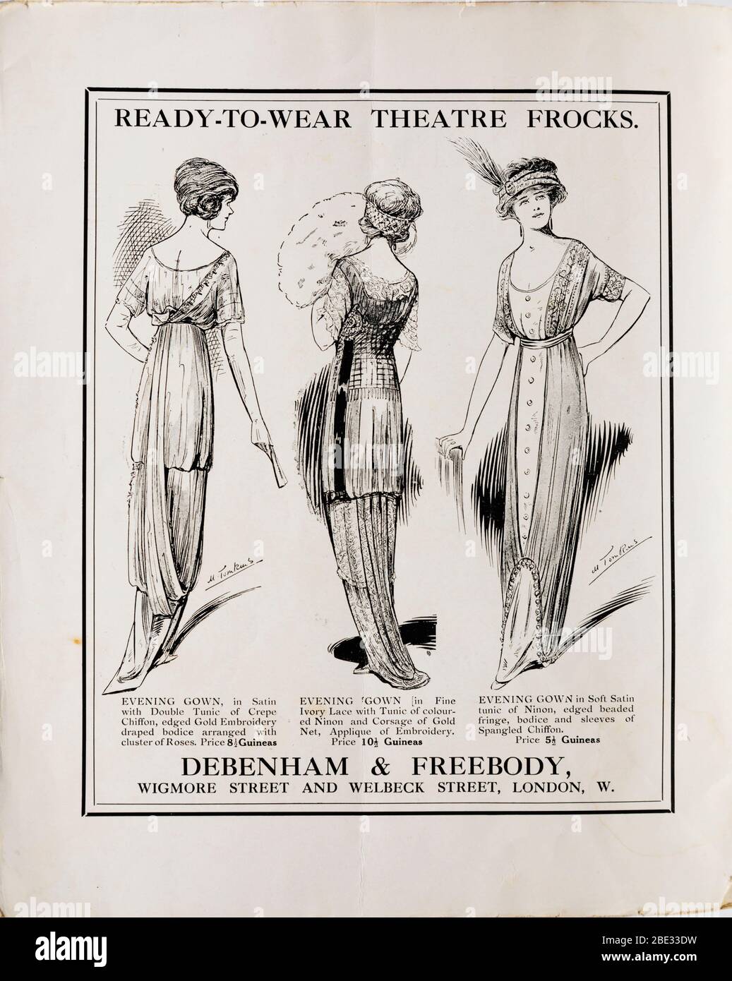 Debenham e Freebody ‘repronti a indossare" spot da teatro. Edizione 1912 di The Ladies Field, The London Opera House, rivista di moda e società Foto Stock