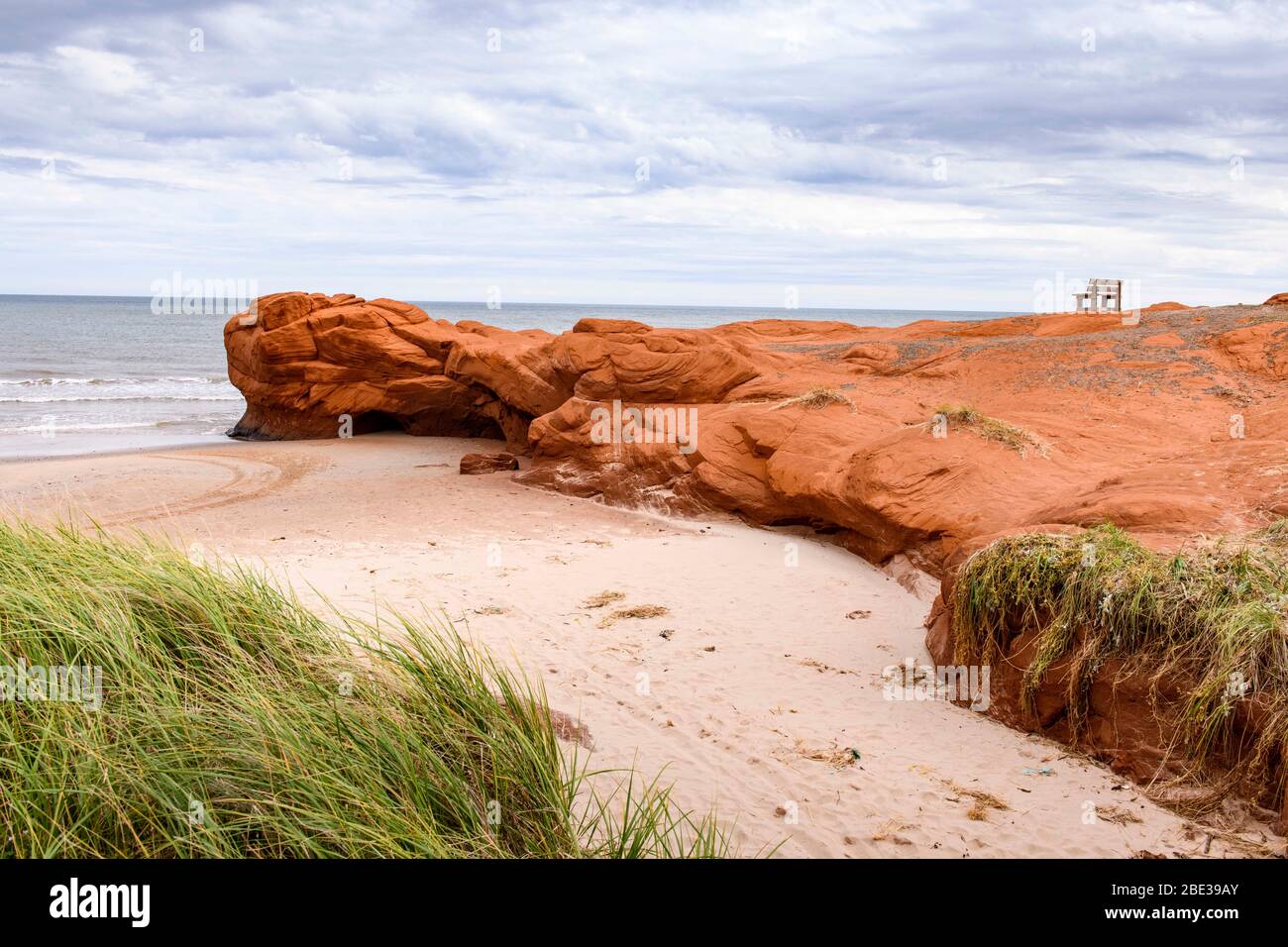 Canadian Maritimes, Canada, Golfo di San Lorenzo. Isole Magdalen, Iles de la Madeleine, Quebec. Costa. Foto Stock