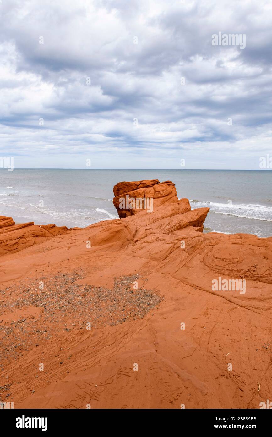 Canadian Maritimes, Canada, Golfo di San Lorenzo. Isole Magdalen, Iles de la Madeleine, Quebec. Costa. Foto Stock