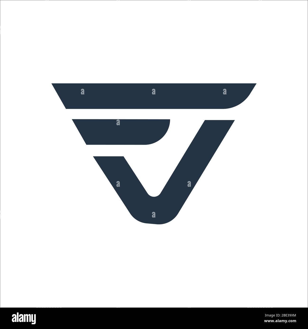 Modello di disegno vettoriale con logo fv o vf con lettera iniziale Illustrazione Vettoriale