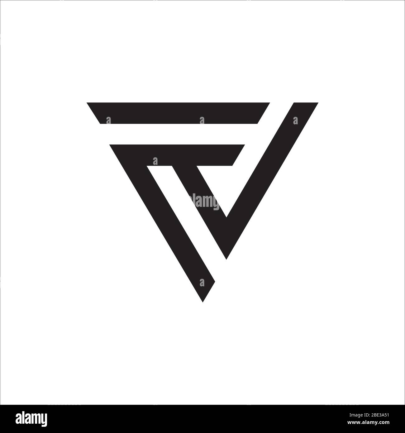 Modello di disegno vettoriale con logo fv o vf con lettera iniziale Illustrazione Vettoriale