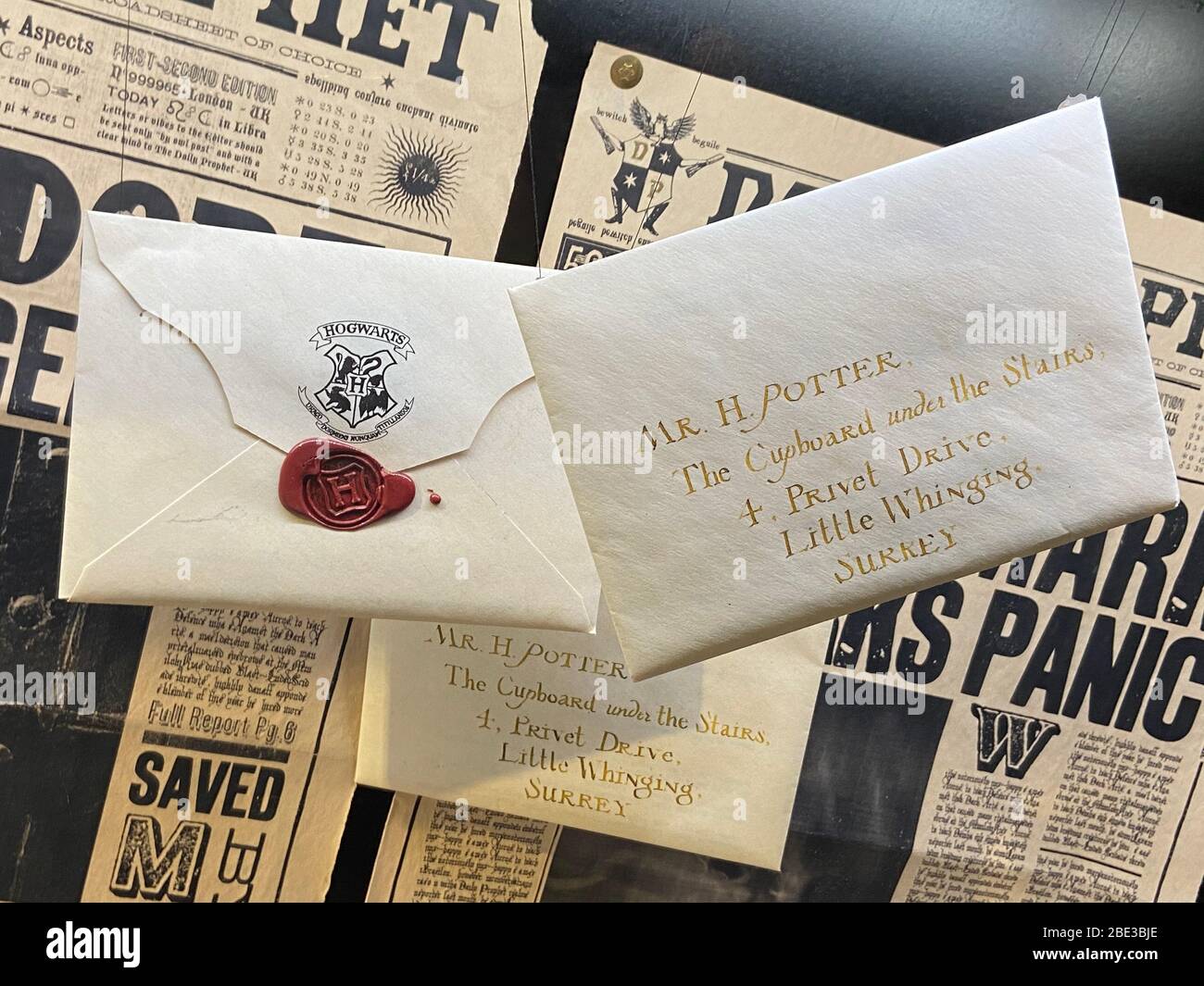 Lettera di accettazione di Hogwarts - Tour dello Studio del WB di Harry Potter Foto Stock