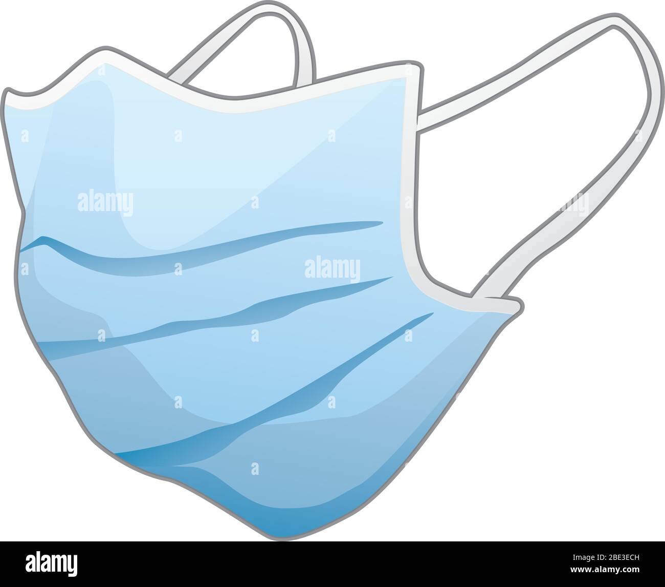 Blue Medical Health Face Mask Covid 19 protezione vettore isolato Illustrazione Illustrazione Vettoriale