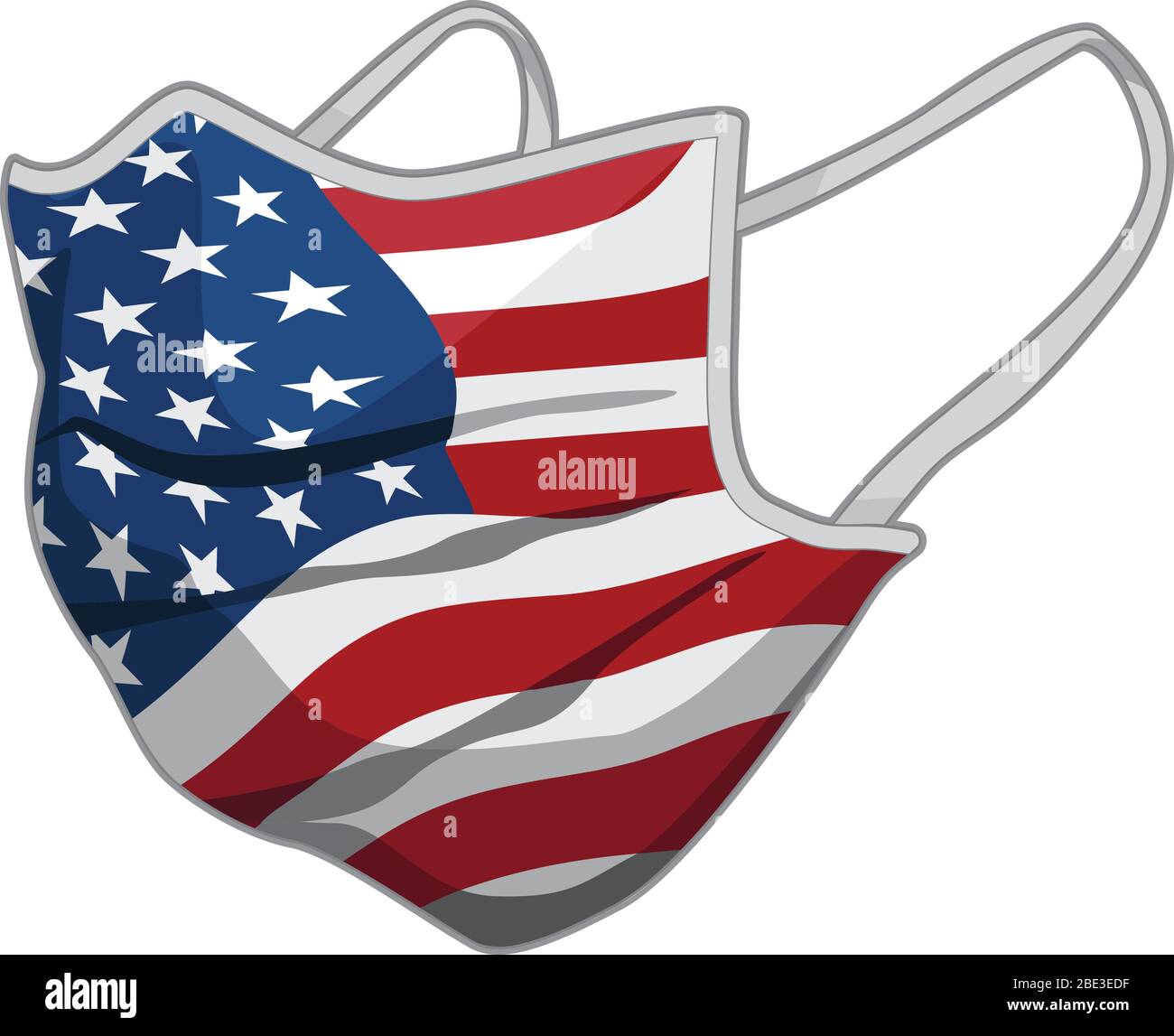 USA Pride Medical Health Face Mask Covid 19 Protection Isolated Vector Illustration Illustrazione Vettoriale