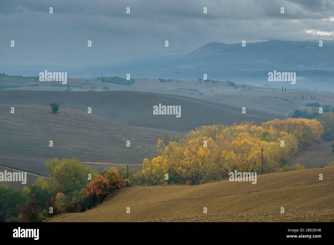 Val d'Orcia, Toscana, Italia Foto Stock