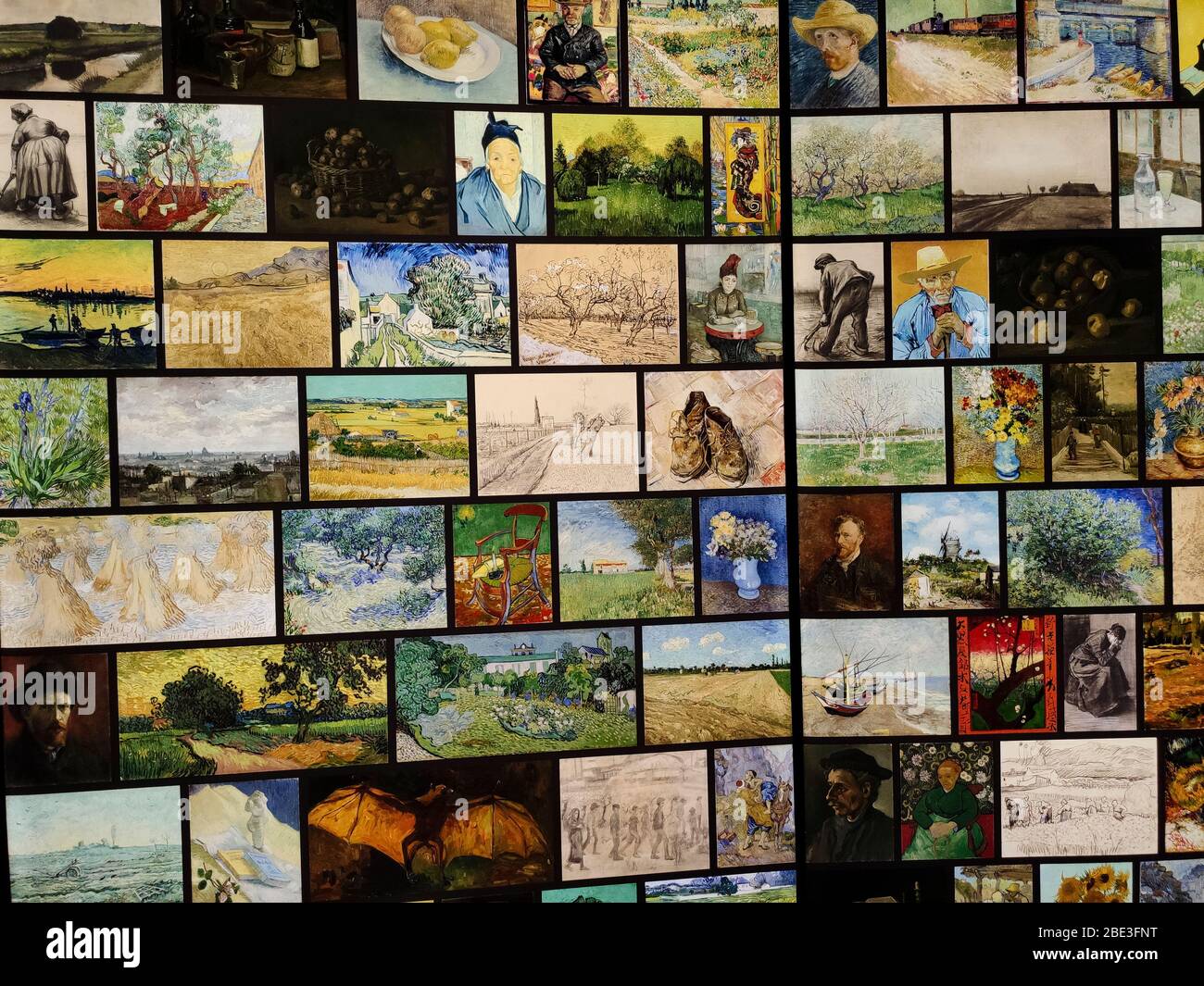 Lisbona, Portogallo, 28 febbraio 2020. Prima mostra in Portogallo del Museo Van Gogh - un viaggio unico e multisensoriale attraverso la vita di Van Gogh. Foto Stock