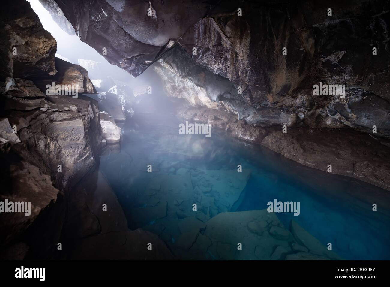 Grotta di Grjotagja, Myvatn, islanda Foto Stock