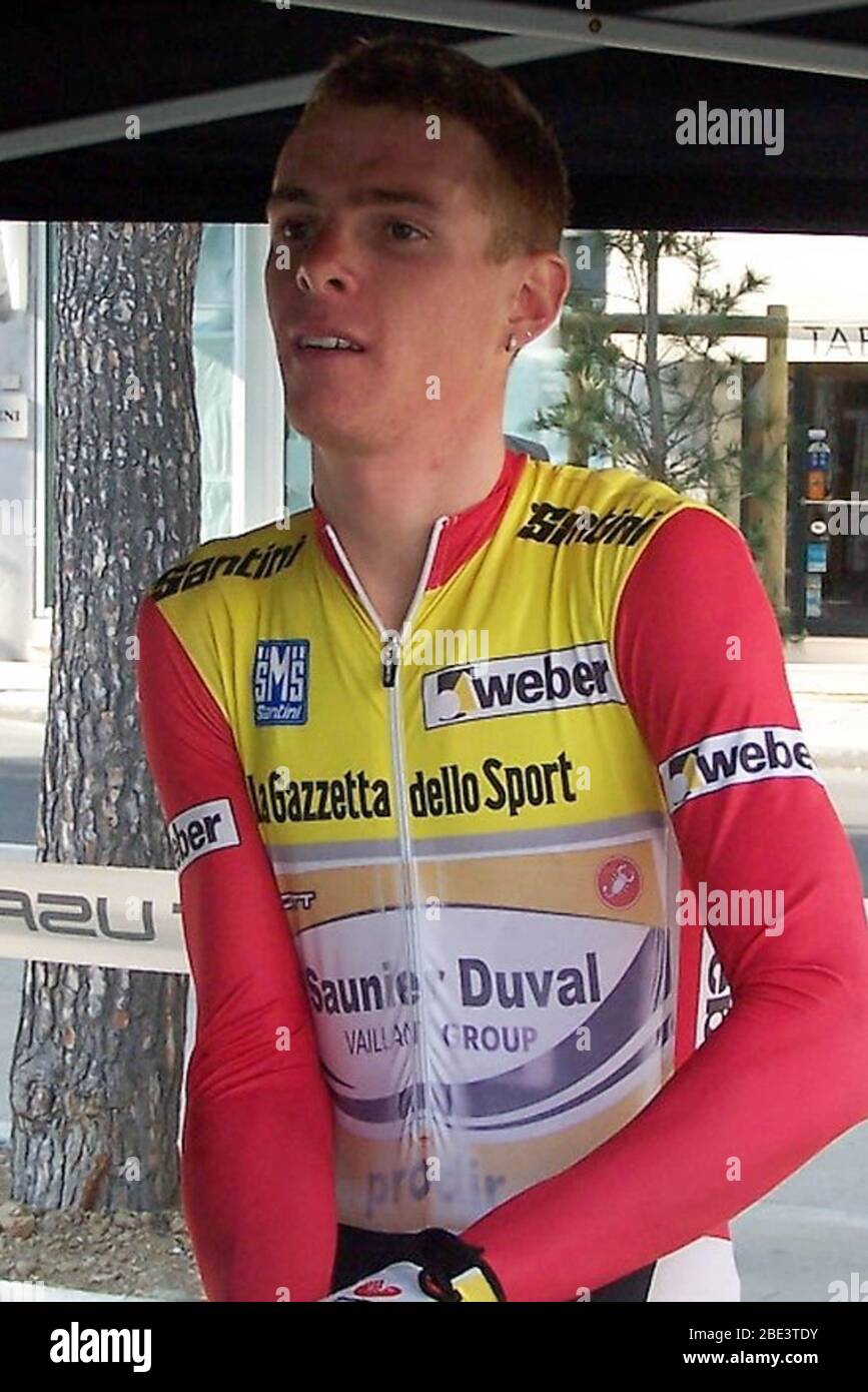 Riccardo Riccò di Saunier Duval-Prodir durante il Tirreno Adriattico 2007, tappa 5 gara ciclistica, Civitanova Marche - Civitanova Marche alta (ITT) (20.5 km ) il 18 marzo 2007 a Civitanova Marche,Italie - Foto Laurent Lairys / DPPI Foto Stock