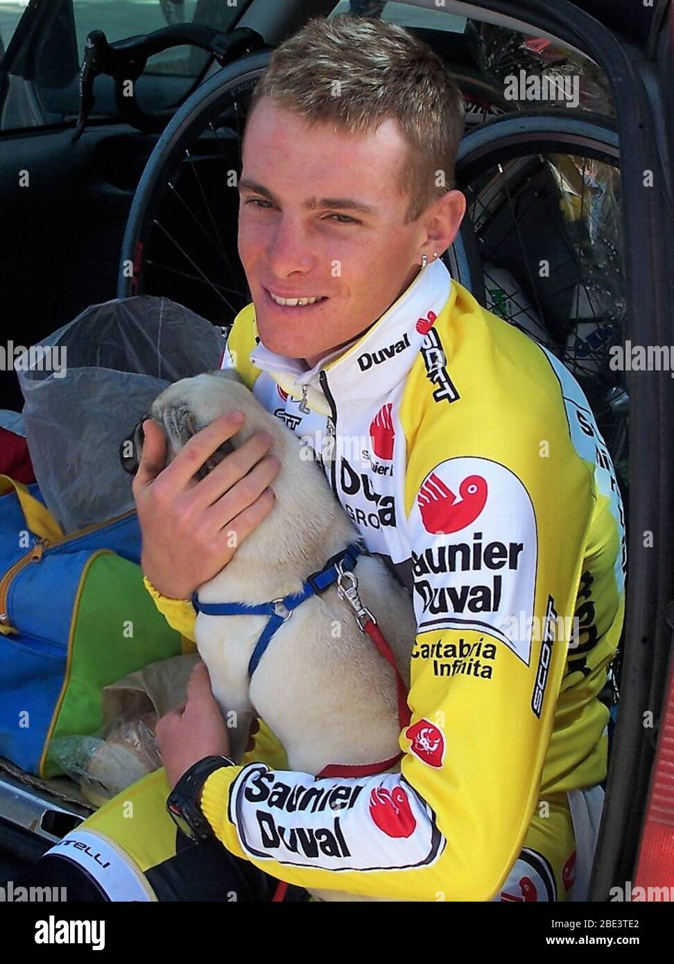 Riccardo Riccò di Saunier Duval-Prodir durante il Tirreno Adriattico 2007, tappa 5 gara ciclistica, Civitanova Marche - Civitanova Marche alta (ITT) (20.5 km ) il 18 marzo 2007 a Civitanova Marche,Italie - Foto Laurent Lairys / DPPI Foto Stock