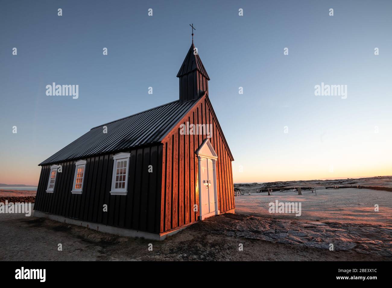 La Chiesa Nera di Budir in Islanda Foto Stock