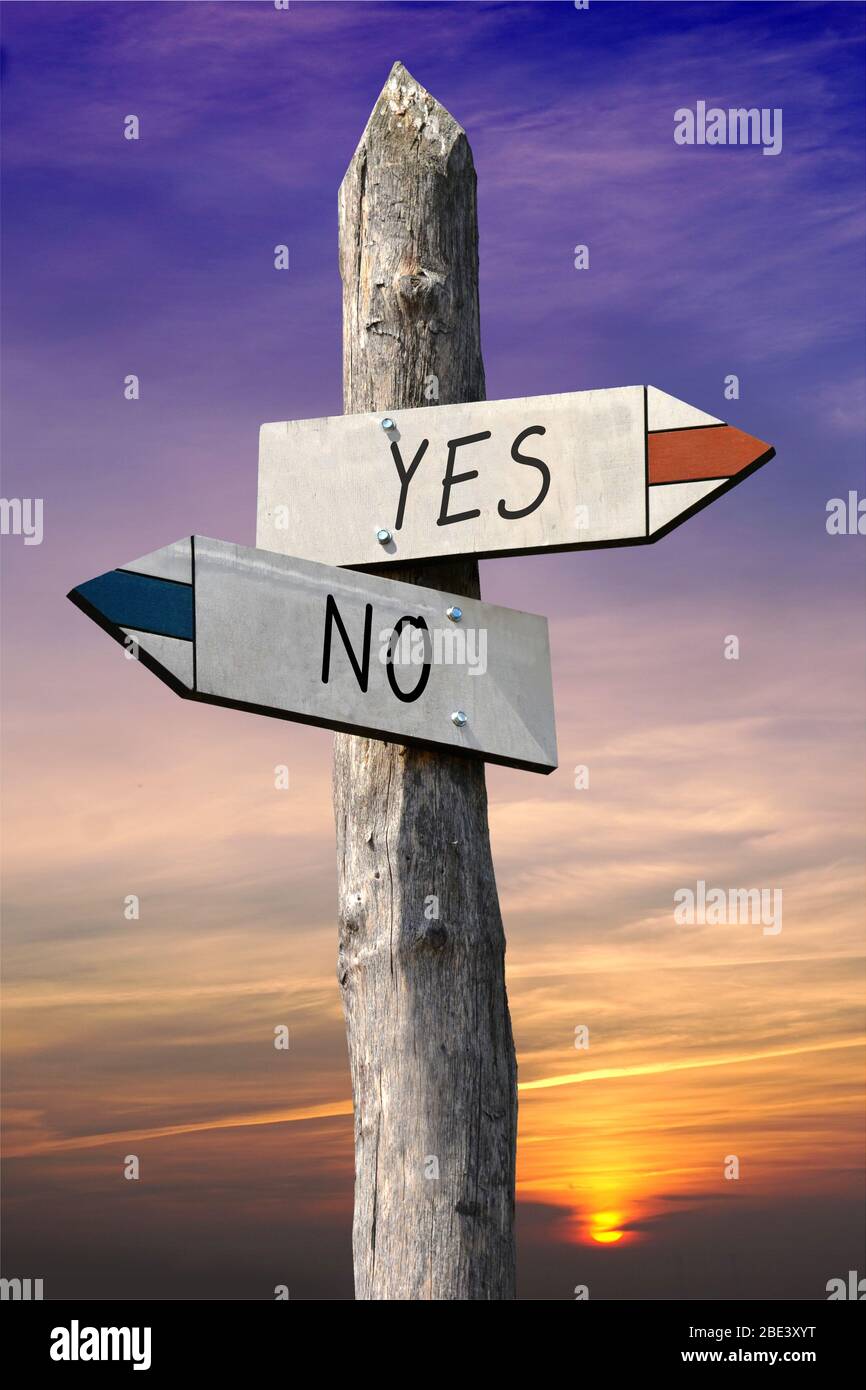 Sì o no Foto Stock