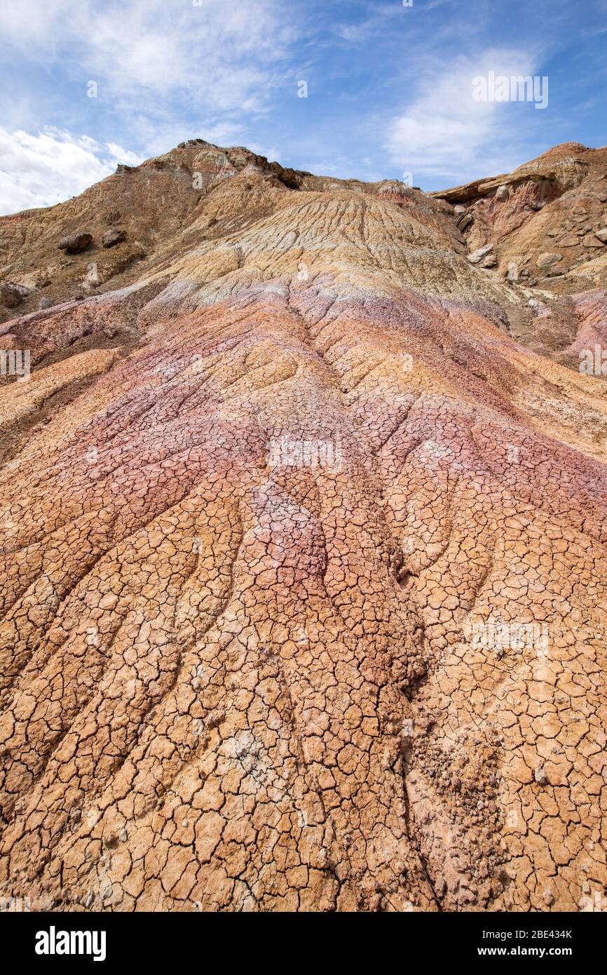 Colorati badlands nel bacino del Bighorn del Wyoming Foto Stock