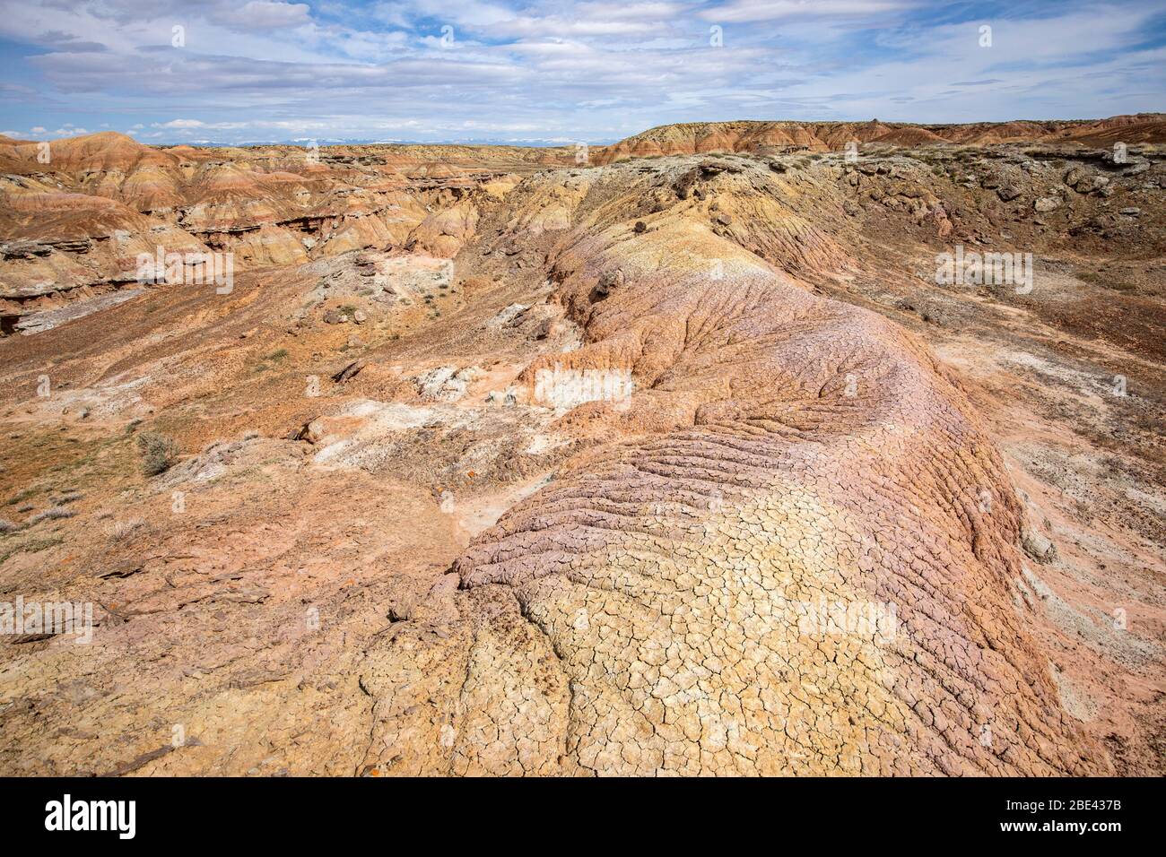 Colorati badlands nel bacino del Bighorn del Wyoming Foto Stock