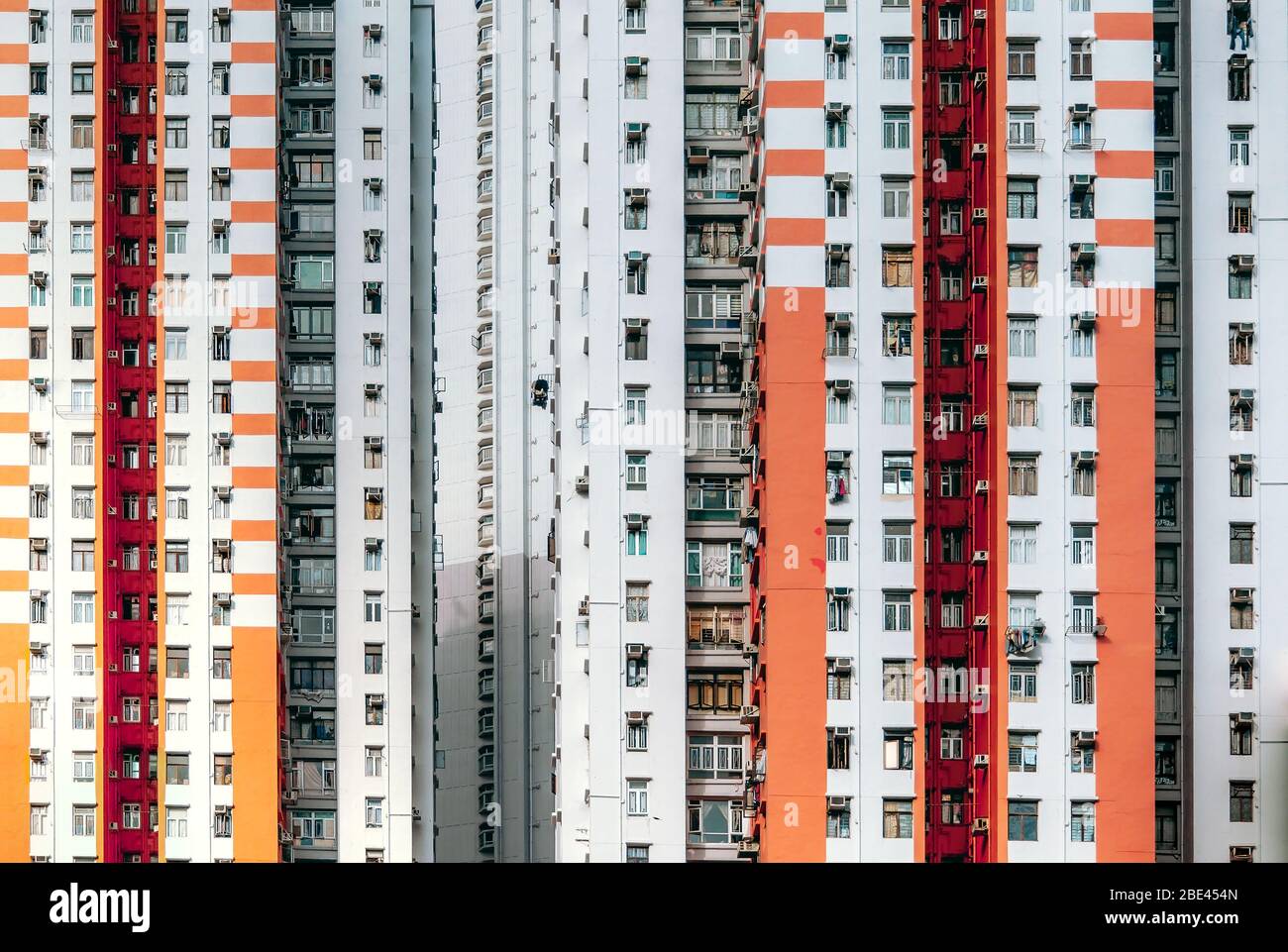 Alto edificio Dystopian in stile futuristico in Asia, Hong Kong Foto Stock