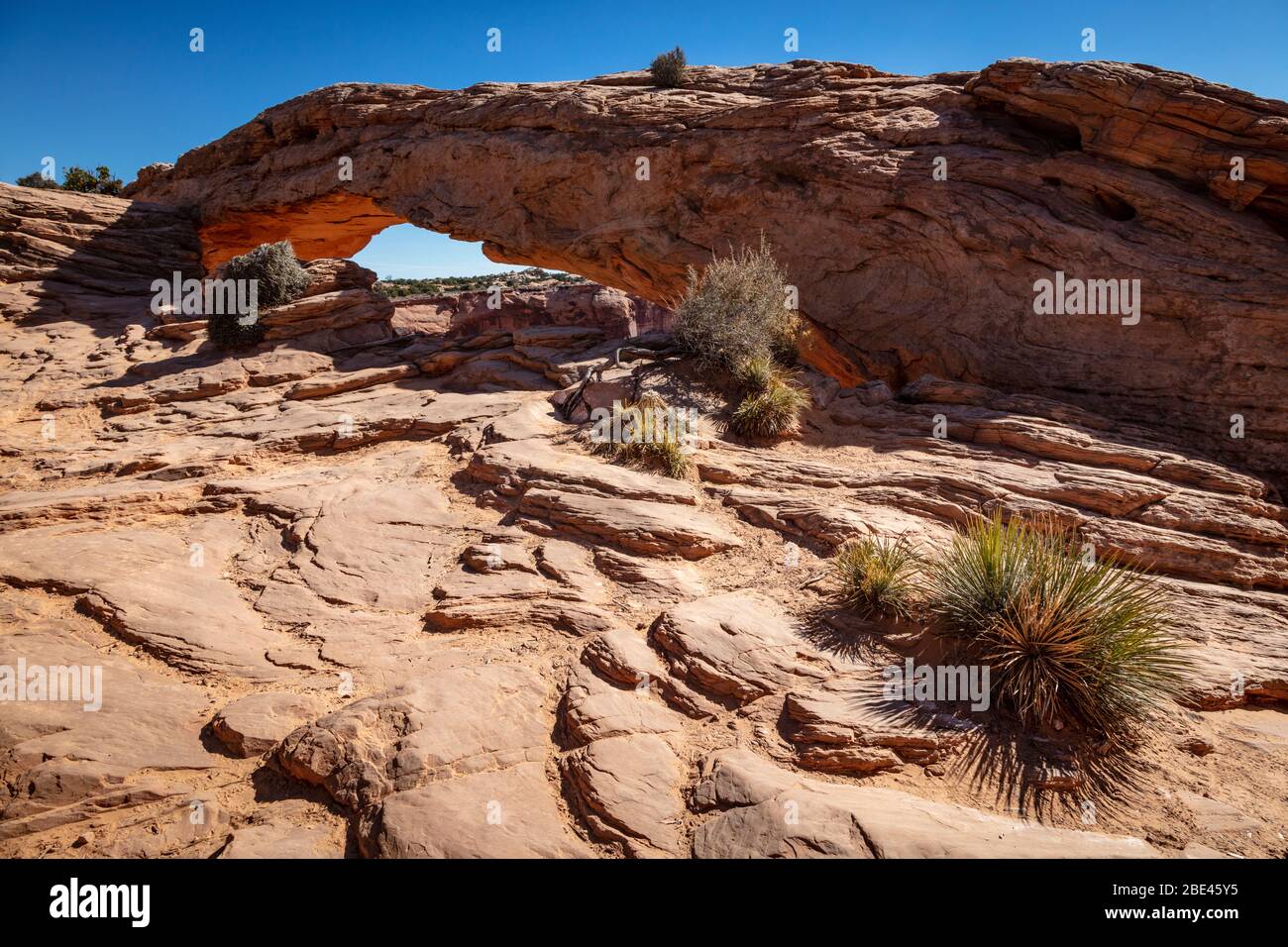 Mesa Arch nel Parco Nazionale di Canyonlands, Utah Foto Stock