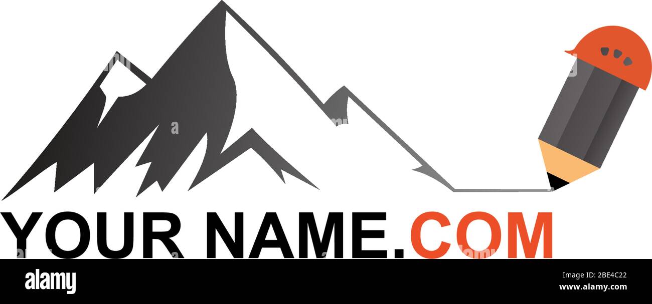 Logo pronto per il blog sull'alpinismo Illustrazione Vettoriale
