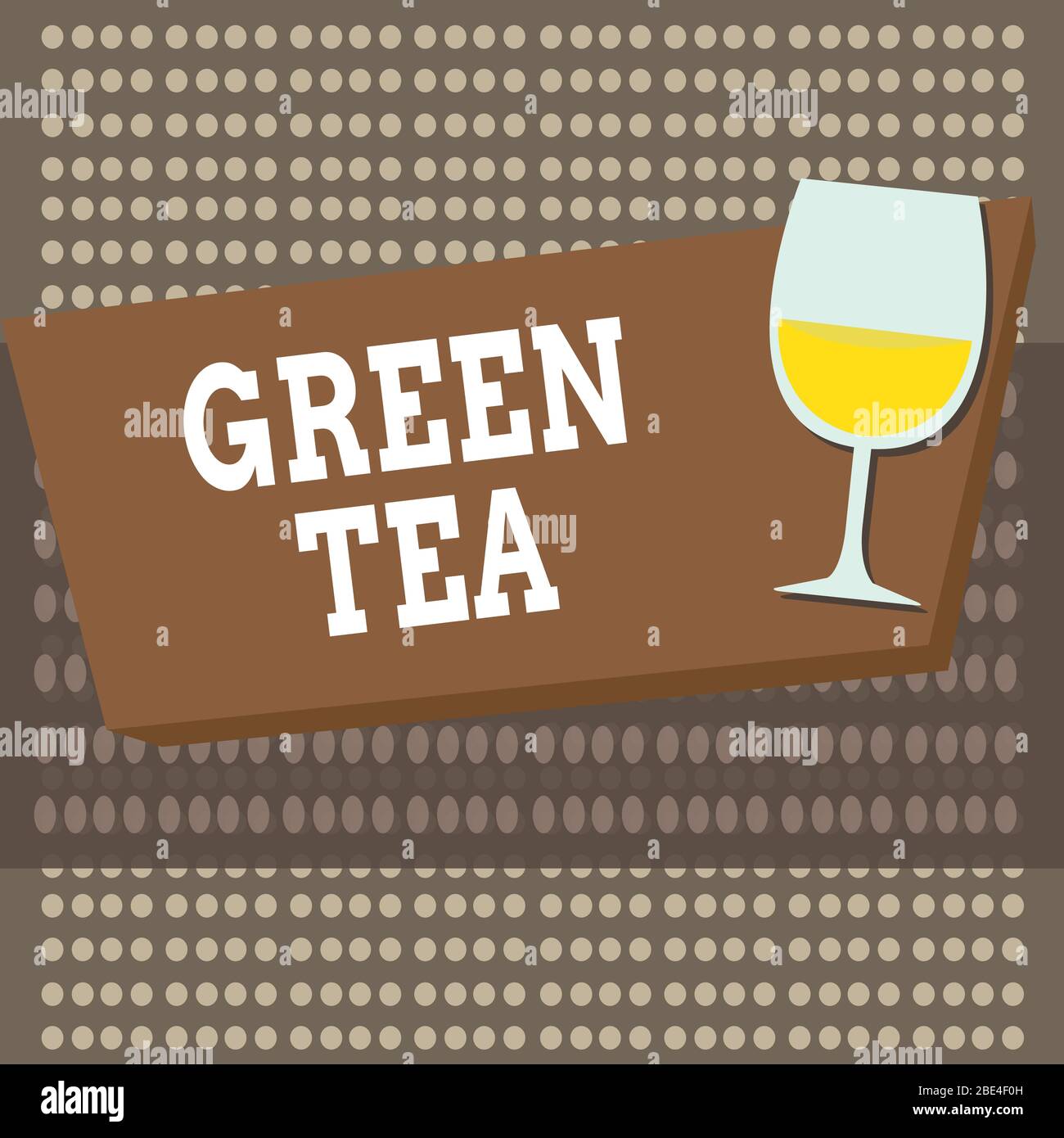 Scrittura concettuale a mano che mostra il tè verde. Concetto che significa tipo di tè che è fatto da Camellia sinensis foglie e germogli Halftone Goblet vetreria f Foto Stock Scrittura concettuale a mano che mostra il tè verde. Concetto che significa tipo di tè che è fatto da Camellia sinensis foglie e germogli Halftone Goblet vetreria f Foto Stock