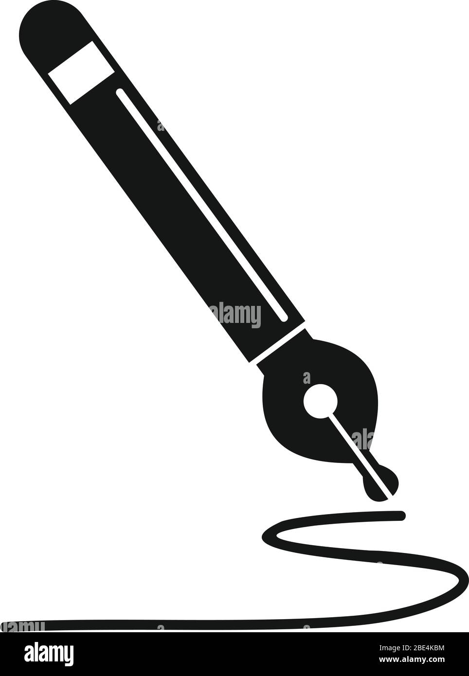 Icona penna inchiostro di scrittura. Semplice illustrazione dell'icona vettoriale della penna di inchiostro per il disegno di fotoricettore isolata su sfondo bianco Illustrazione Vettoriale