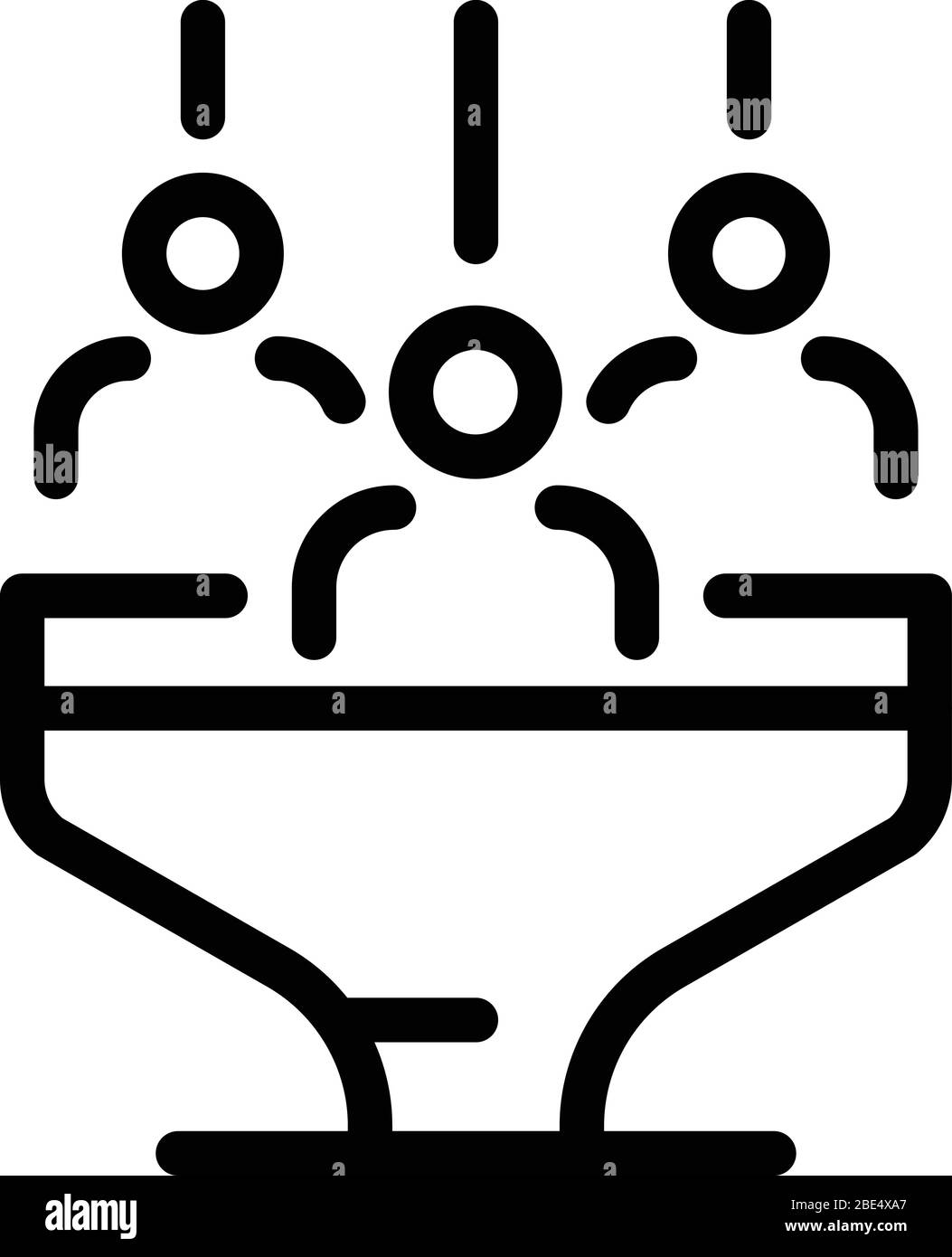 Icona auditiva marketing, stile contorno Illustrazione Vettoriale