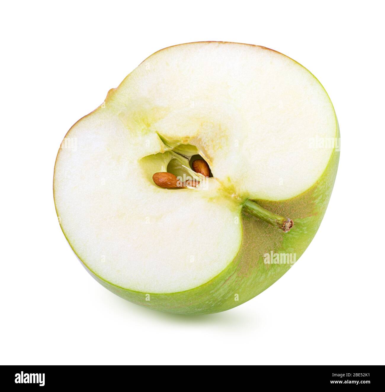 La metà di apple isolati su sfondo bianco Foto Stock