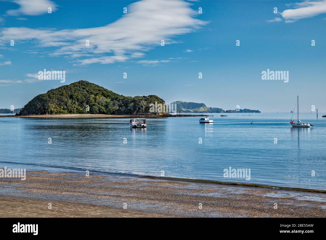 Kororareka Bay, Paihia, Bay of Islands area, Northland Region, North Island, Nuova Zelanda Foto Stock