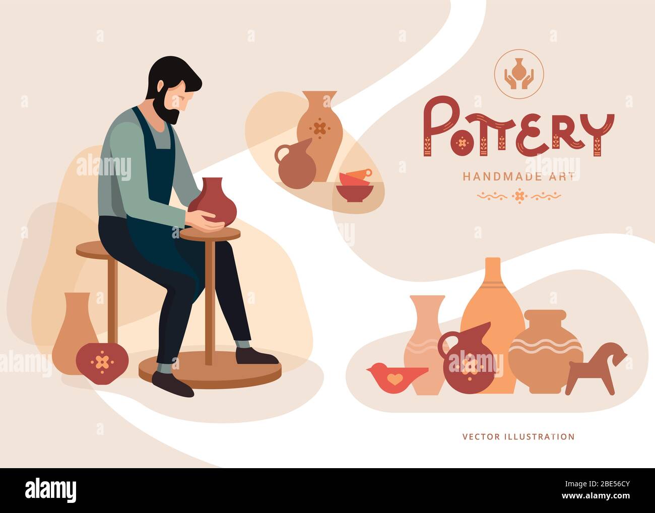 Poster officina ceramica. Illustrazione Vettoriale