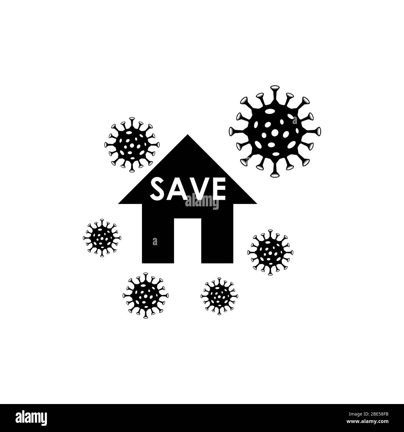 rimanere a casa, impatto della citazione del virus corona, illustrazione vettoriale Illustrazione Vettoriale