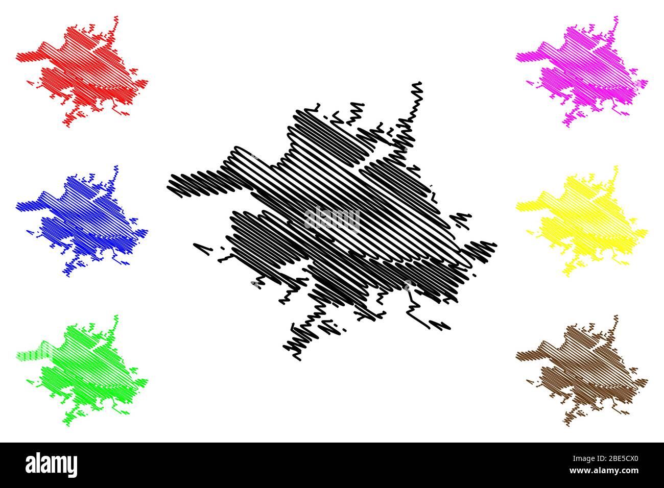 Città di Firenze (Repubblica Italiana, Italia, Toscana) mappa del vettore illustrazione, abbozzare schizzo Città di Firenze mappa Illustrazione Vettoriale