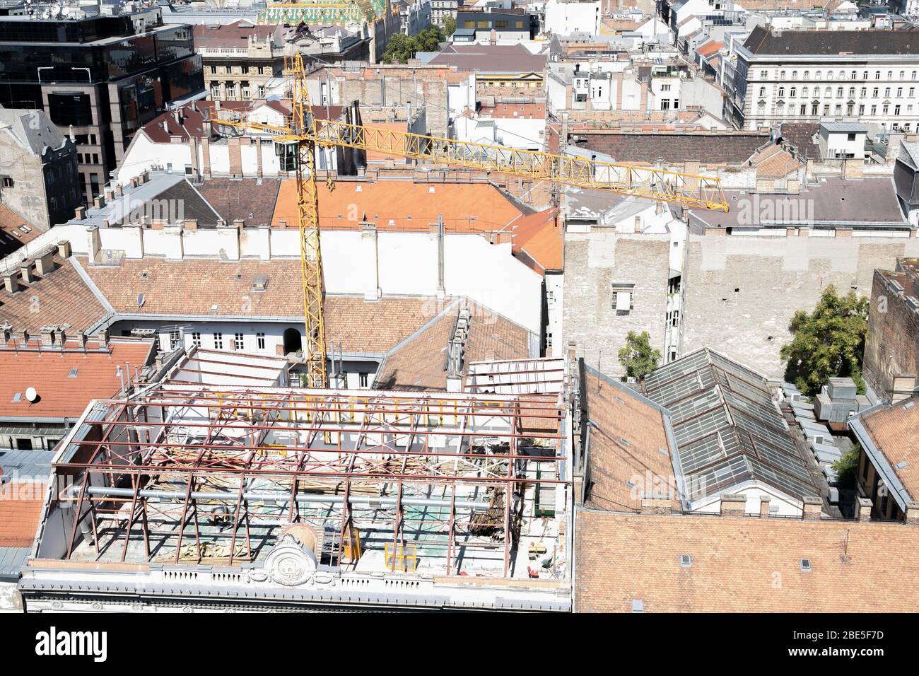 Sito in costruzione di gru Foto Stock