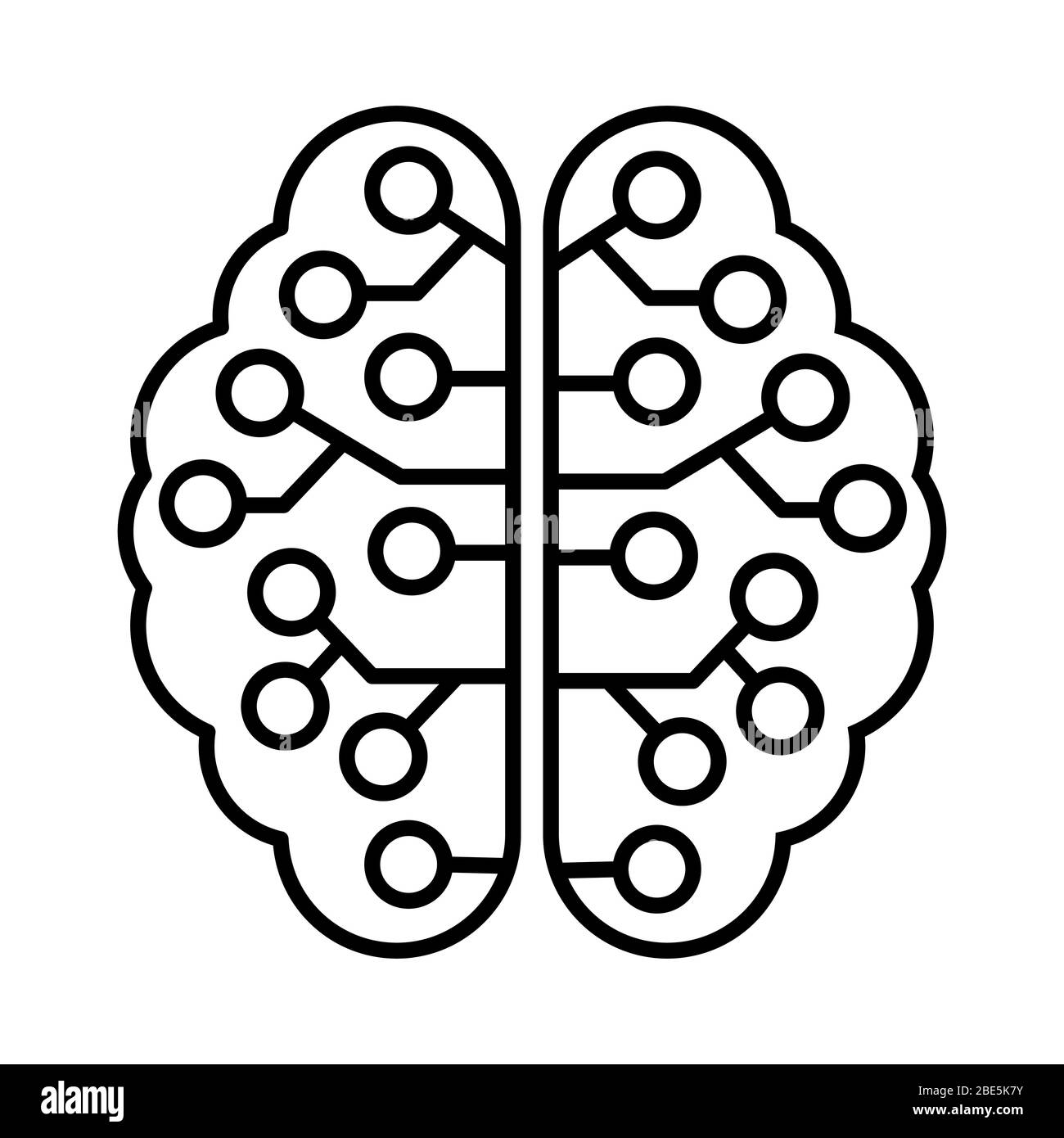 Illustrazione vettoriale del cervello. Intelligenza artificiale o elettronica. Illustrazione di magazzino, un contorno vuoto isolato su uno sfondo bianco. D. Semplice Illustrazione Vettoriale Illustrazione vettoriale del cervello. Intelligenza artificiale o elettronica. Illustrazione di magazzino, un contorno vuoto isolato su uno sfondo bianco. D. Semplice Illustrazione Vettoriale
