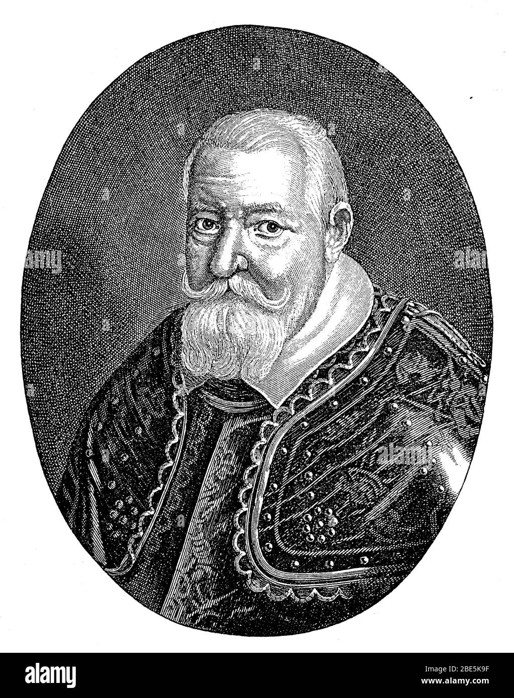 Center Johann Georg i di Sassonia, 5 marzo 1585 – 8 ottobre 1656, è stato un principe della Casa di Wettin. Dal 23 giugno 1611 è stato Elettore di Sassonia e Armaresciallo del Sacro Romano Impero / Kurfürst Johann Georg I. von Sachsen, 5. März 1585 - 8. Oktober 1656, guerra ein Fürst aus dem Hause Wettin. Seit dem 23. Juni 1611 war er Kurfürst von Sachsen und Erzmarschall des Heiligen Römischen Reiches, Historiisch, riproduzione digitale migliorata di un originale del 19 ° secolo / digitale Reproduktion einer Originalvorlage aus dem 19. Jahrhundert Foto Stock