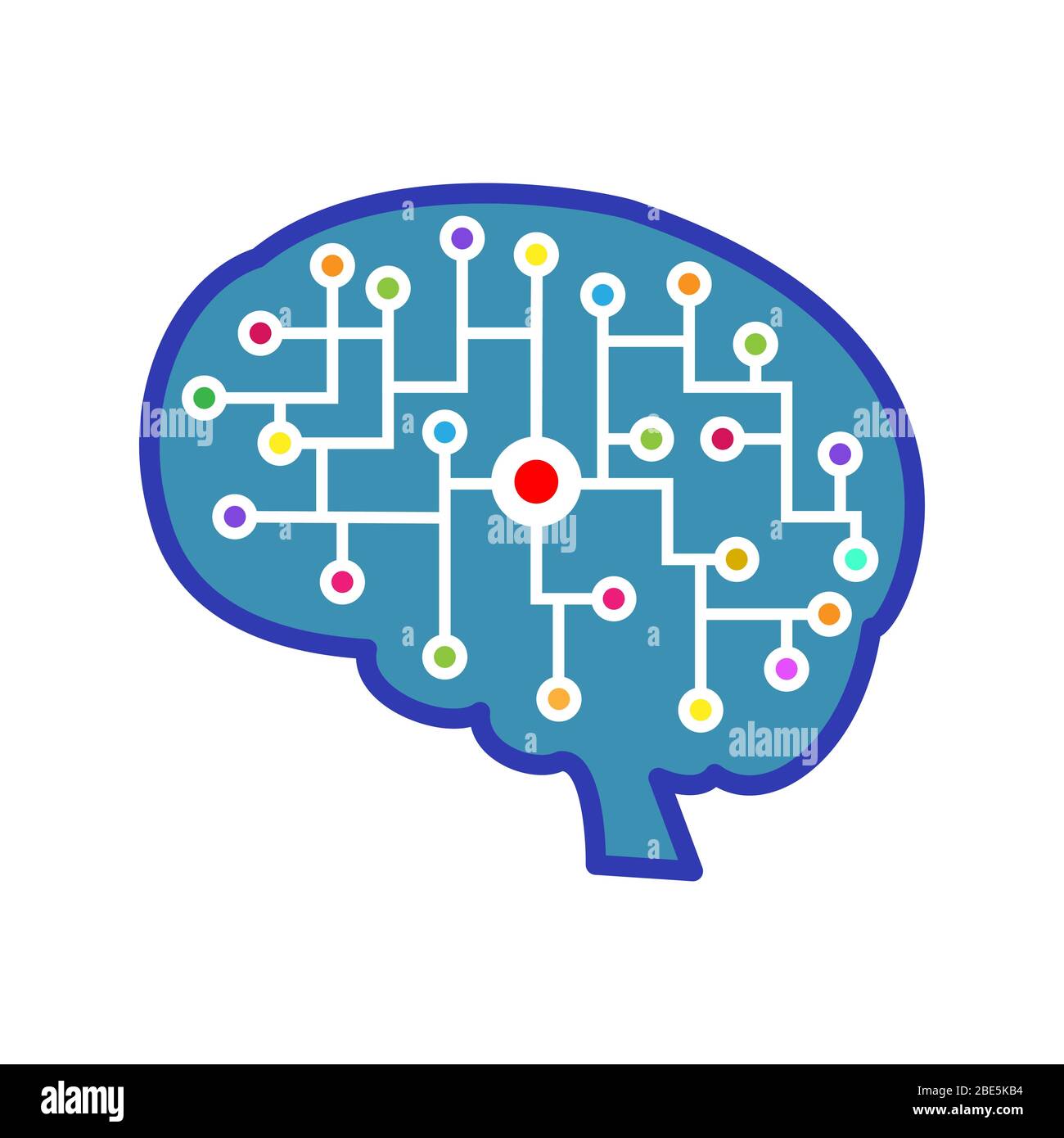 Illustrazione vettoriale del cervello. Intelligenza artificiale o elettronica. Illustrazione di stock isolata su sfondo bianco. Design semplice Illustrazione Vettoriale Illustrazione vettoriale del cervello. Intelligenza artificiale o elettronica. Illustrazione di stock isolata su sfondo bianco. Design semplice Illustrazione Vettoriale