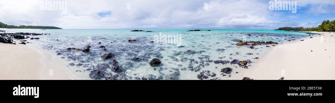 Bellissime spiagge e laguna cristallina del paradiso nascosto Mauritius Foto Stock