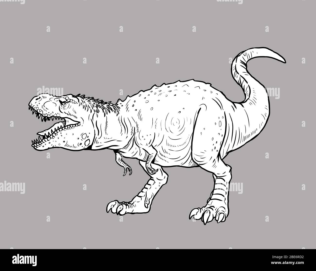 Dinosauro carnivoro - tirannosauro rex. Disegno isolato Dino T-Rex. Foto Stock