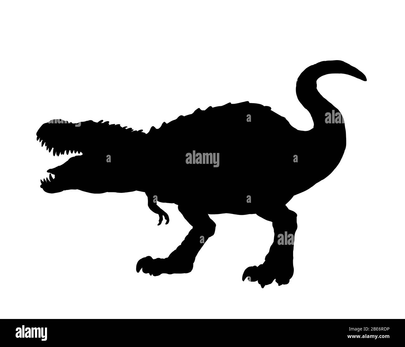 Dinosauro carnivoro - tirannosauro rex. Disegno con silhouette Dino T-Rex. Foto Stock