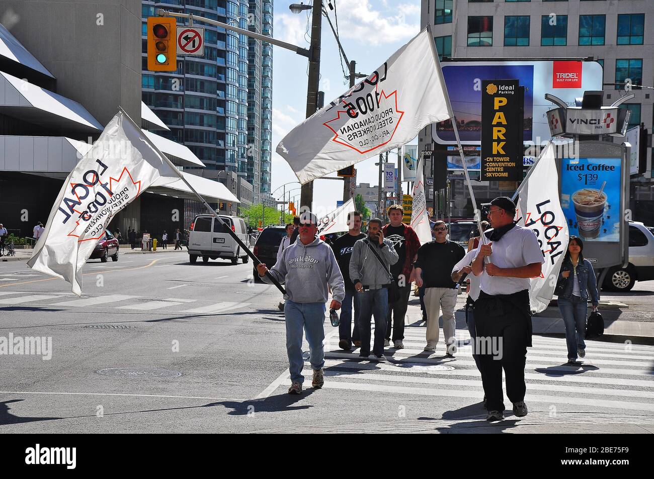 Toronto, Ontario, Canada - 05/29/2009: I manifestanti hanno bandiere sulla manifestazione di pace a Toronto, Ontario, Canada Foto Stock