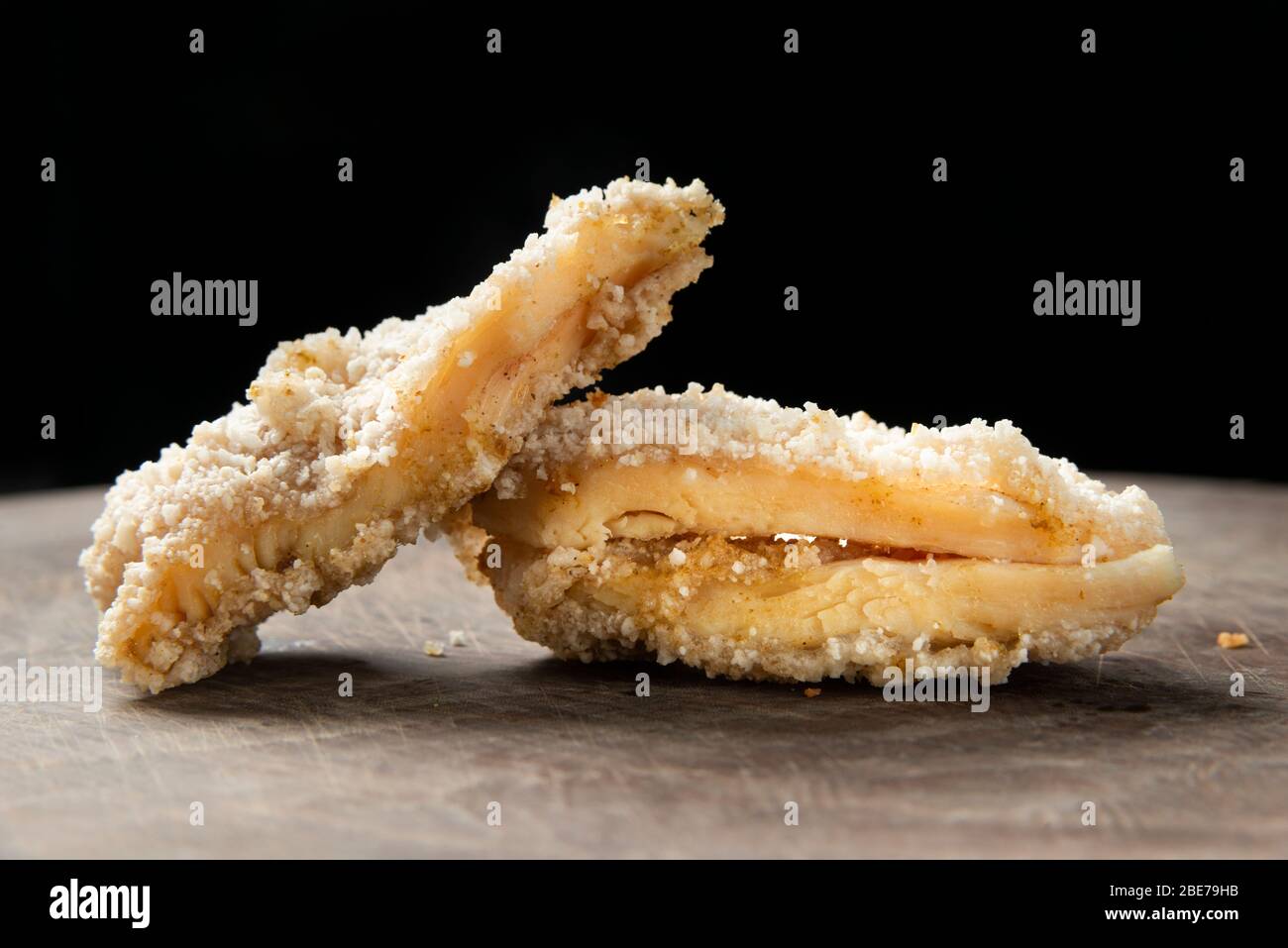 Un mucchio di delizioso pollo croccante al sale Foto Stock