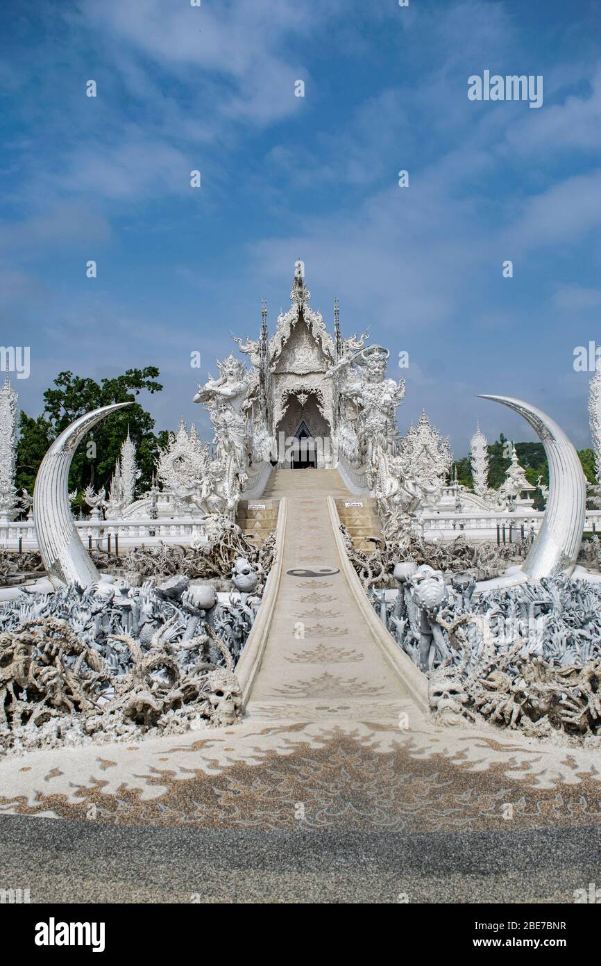 Tempio Bianco nella Thailandia del Nord Foto Stock