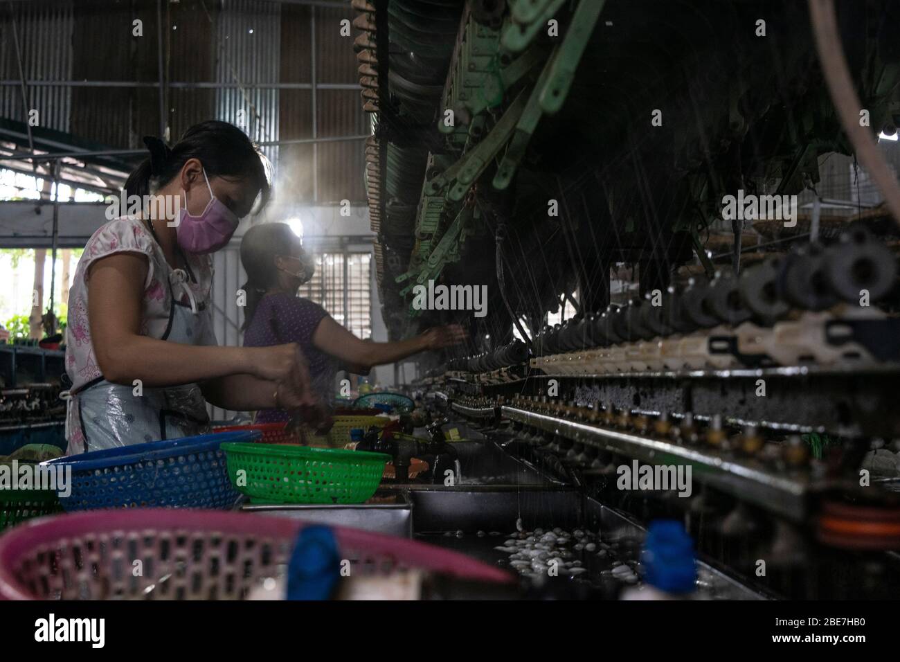 Fabbrica di seta Foto Stock