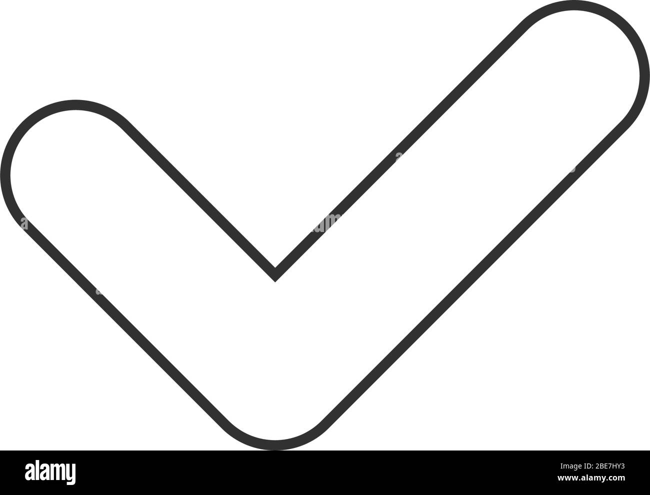 icona del segno di spunta lineare. icona del pulsante dell'elenco di controllo struttura. simbolo corretto. Illustrazione vettoriale in stock isolata su sfondo bianco. Illustrazione Vettoriale