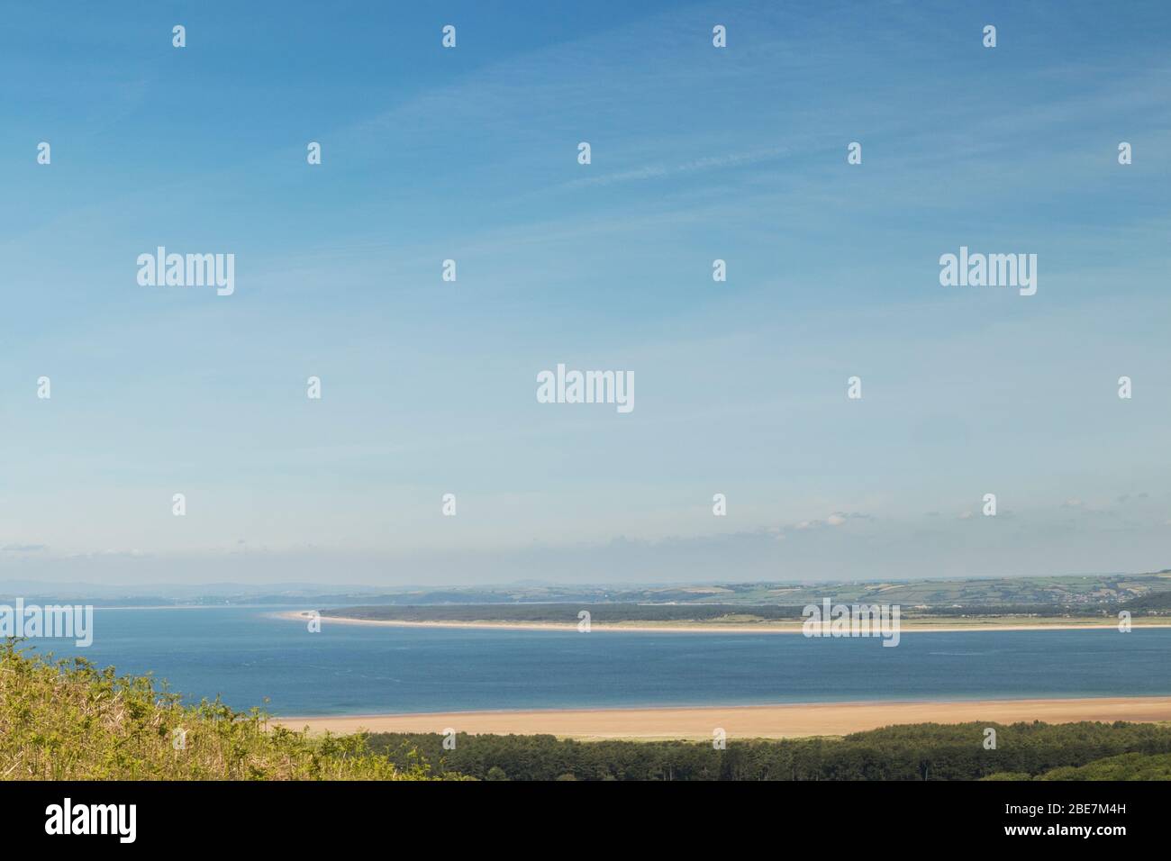 Estuario di Loughor, vista dalla penisola di Gower, Swansea, Galles del Sud, Regno Unito Foto Stock
