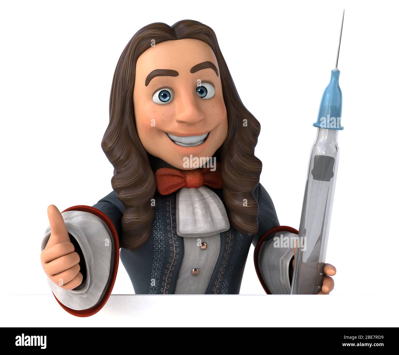 3D Illustrazione di un uomo cartoon in costume storico barocco Foto Stock