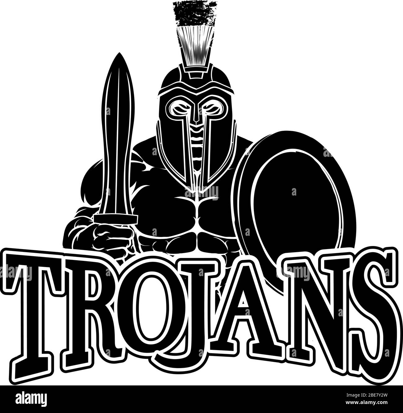 Spartan Trojan mascotte sportive Illustrazione Vettoriale