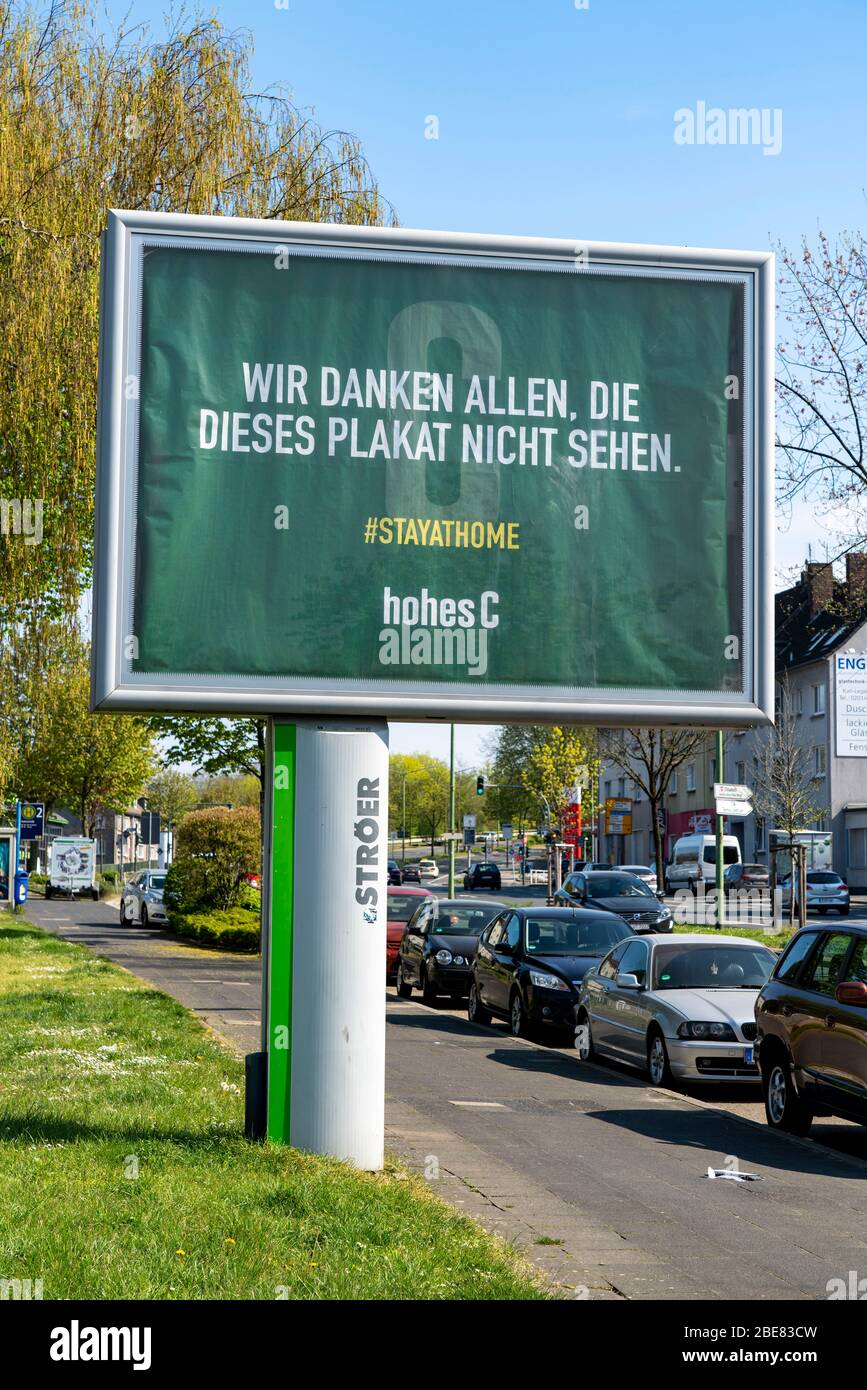 La pubblicità durante la pandemia della corona, gli effetti della crisi della corona ad Essen, in Germania, Foto Stock
