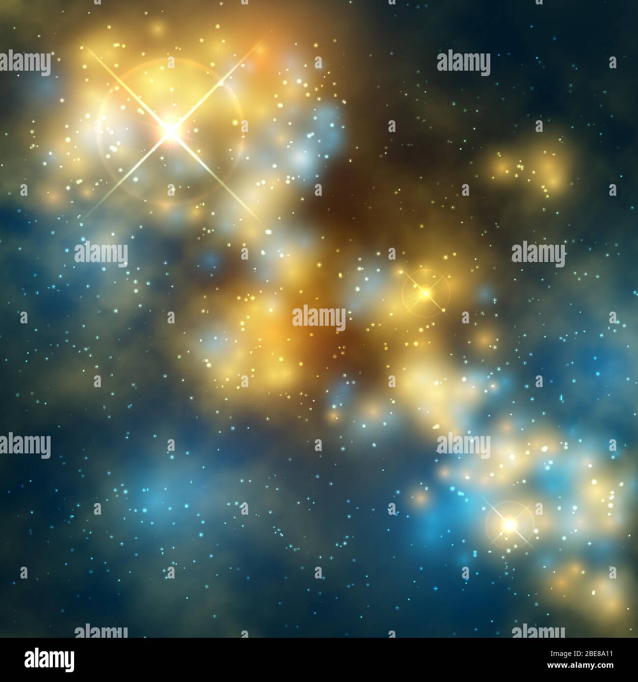 Vettore spaziale esterno astracco sfondo con galassia cosmica e stelle. Spazio e galassia con illustrazione di sfondo a stella Illustrazione Vettoriale