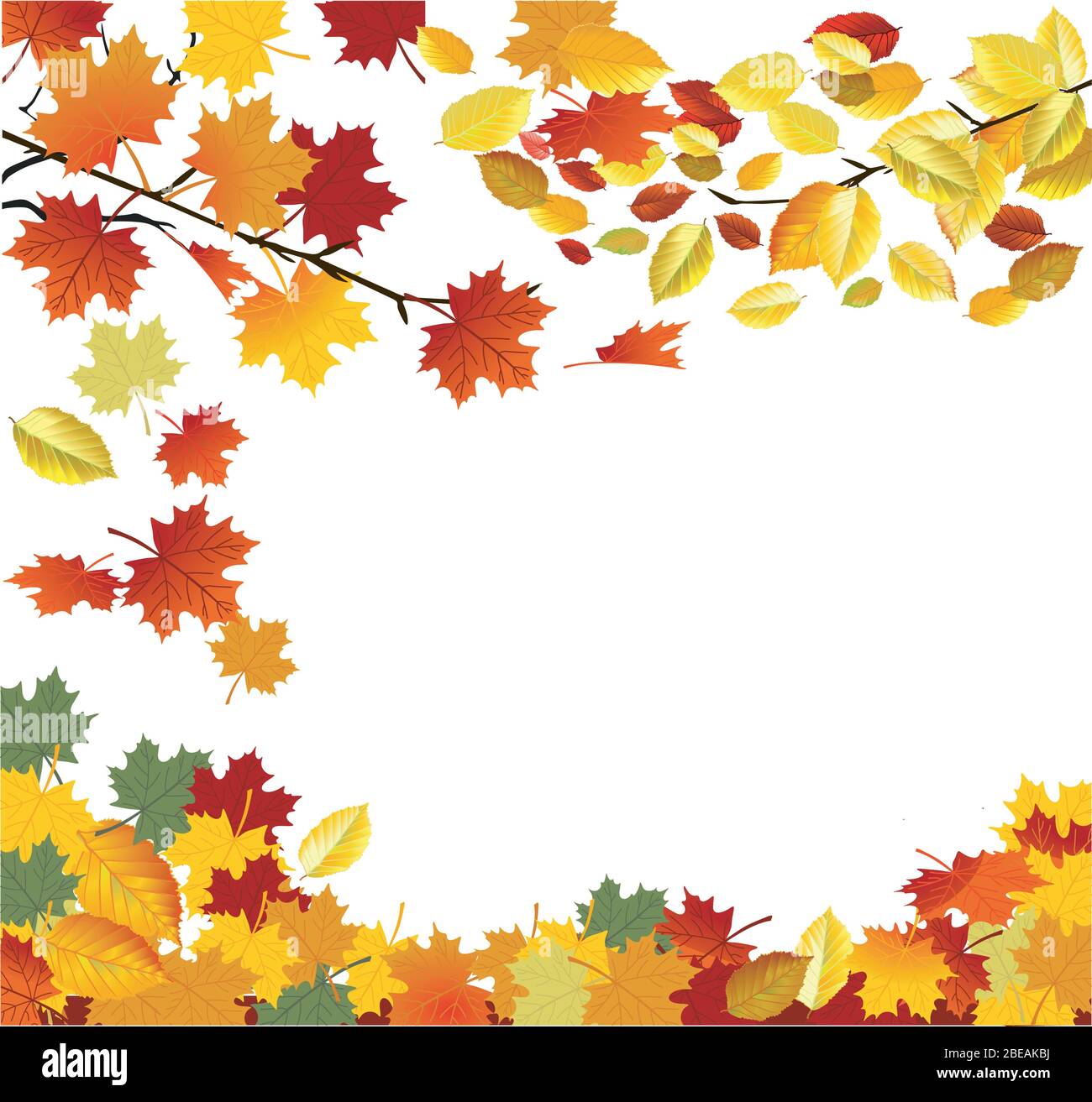 Bellezza d'autunno, caduta foglie, cornice - illustrazione vettoriale Illustrazione Vettoriale