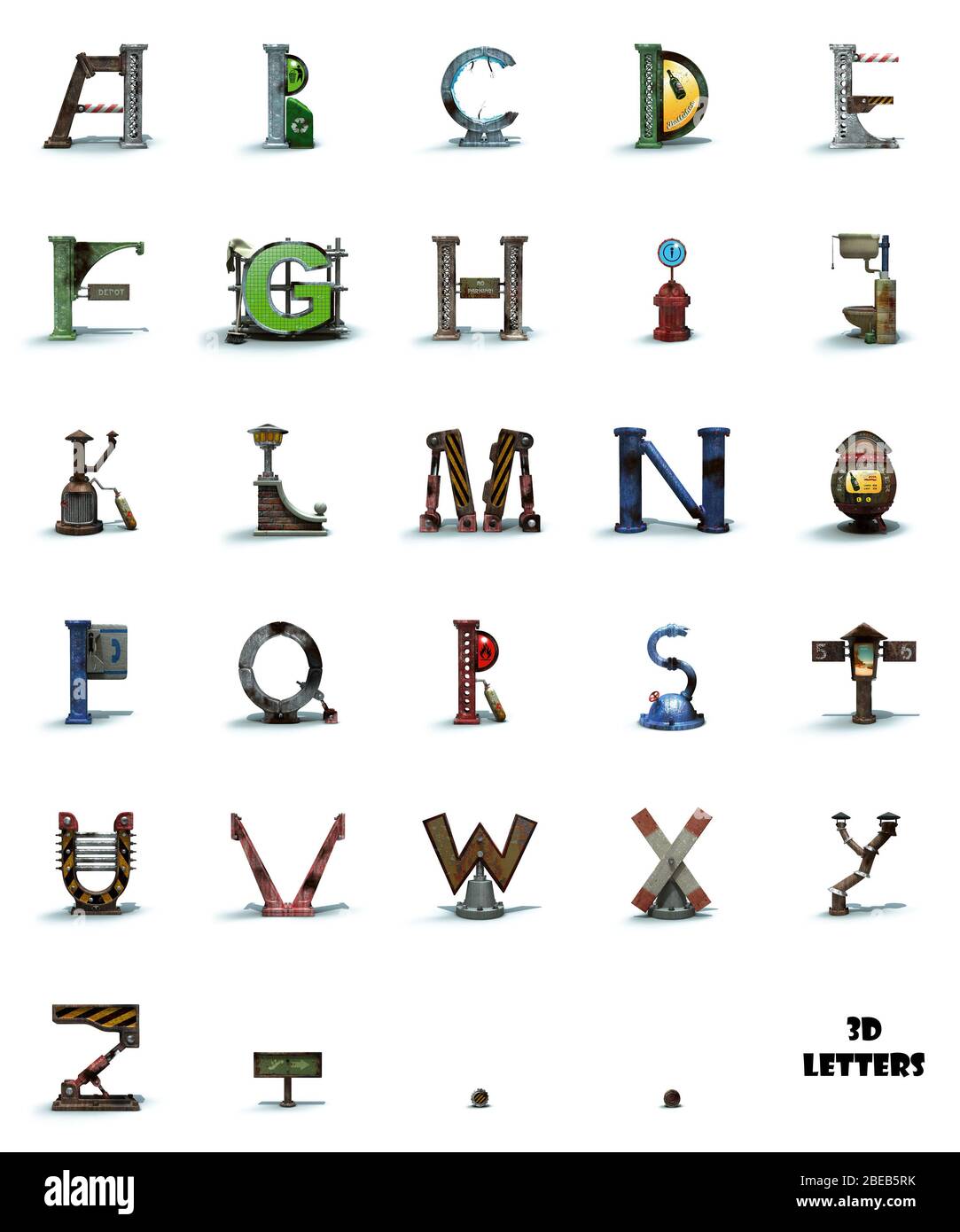 Alfabeto di lettere 3D Foto Stock